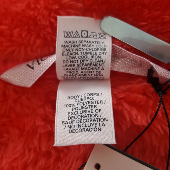 NWT Victoria's Secret Red Plush Cozy Short Robe Sz XS/S - Picture 10 of 11